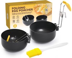 Eiermaker voor perfecte gepocheerde eieren - 2 stuks roestvrijstalen eierstroper met antiaanbaklaag