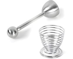 Eieropener en Veerbare Eierhouder van Roestvrij Staal Met Vaatwasmachinebestendig Eiermes