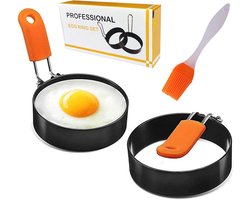 Eierring Set van 2 - Roestvrijstalen Moulds voor Perfecte Spiegeleieren en Omeletten
