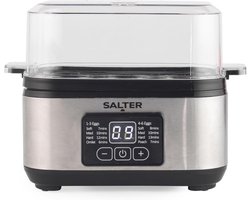 Elektrische Eierkoker met Capaciteit voor 6 Eieren – Perfect voor Zacht Gekookt, Hard Gekookt en Gepocheerde Eieren, Inclusief Maatbeker en Pocheerplaten