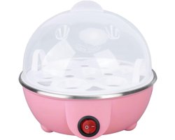 Elektrische eierkoker, multifunctionele mini-eierkoker, automatische uitschakeling, stoompan, 7 capaciteit, elektrisch, voor de keuken van (roze)