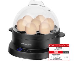 Emerio Eierkoker Elektrisch 350W - Voor 7 Eieren - Meertalige Spraakfunctie - Automatische Uitschakeling - EB-131811.1 Zwart