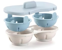 EXCITAT Eierkoker - Magnetron Eierkoker - Dubbelwandige polypropyleen beker met afdichting - Dubbele beker