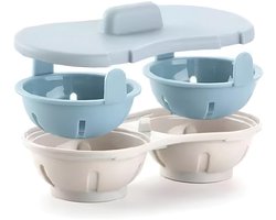 EXCITAT Magnetron eierkoker - Eiervorm - Eierkoker - Dubbelwandige polypropyleen beker met sluitsysteem - Blauw