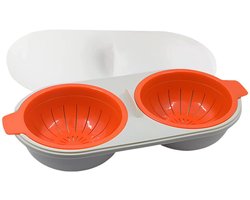 Gepocheerd ei in de magnetron Magnetronkoker/Maker in een minuut Gezond koken