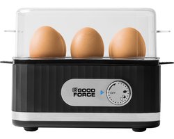 GoodForce Automatische Eierkoker - Met Timer - Met Alarm - 6 Eieren - Elektrisch - Incl. Maatbeker - Incl. eiprikker - Vaatwasserbestendig