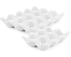 Keramische Eierhouder voor Koelkast - 18 Eieren Organiser en Decoratieve Serveerstandaard