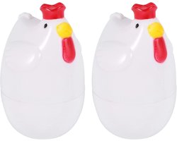 Kuikenvormige eierkoker voor magnetron - 2 stuks