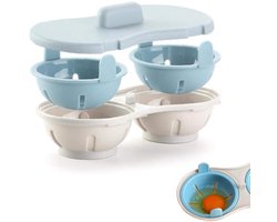 Magnetron Eierkoker - Eierkoker - Eier Maker - 22*11*8 cm - Magnetron-eierkoker met 2 holtes - Gepocheerde Eier Maker - Gepocheerde Egg poacher - gepocheerde eierdopjes - Egg poacher - Ei Pocheerpan - Kookgerei - keukengereedschap - blauw