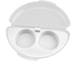 Magnetron Eierkoker - Omeletmaker Eipocheerder - Snel Ontbijt Maken - 2-in-1 Design - 21 x 12 x 5 cm - Wit