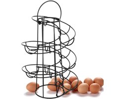 Metalen Ei Skelter Dispenser Rack voor 20 Eieren - Zwart