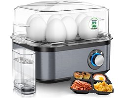 MMP® Eierkoker electrisch - Eierkoker - Eierkoker met timer - Zilver - ‎21cm x 15cm x 17cm