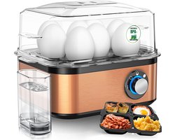 MMP® Eierkoker electrisch - Eierkoker - Eierkoker met timer - Zwart - 21cm x 21cm x 17cm