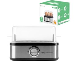 My Green Deal Eierkoker Electrisch met Timer – Eierenkoker voor 6 Eieren – Hard, Zacht & Medium – Inclusief Maatbeker en Eierprikker – Groentestomer