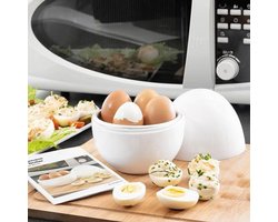 Nexvo® Eierkoker electrisch - Eierkoker - Eierkoker met timer - Wit - ‎‎14cm x 14cm x 16cm