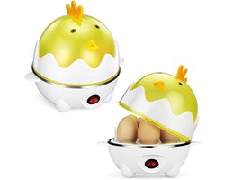 REN® Eierkoker Electrisch - Eierkoker - Eierkoker met Timer - 1-7 eieren - Geel - 16cm x 16cm x 17cm