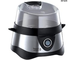 RFWR® Eierkoker Roestvrij Staal voor 1-7 Gekookte of 3 Gestoomde Eieren met Maatbeker en Automatische Uitschakeling