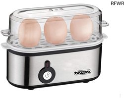 RFWR® Eierkoker voor 3 eieren, 350 W, kookaccessoires voor perfect koken van zachte en harde eieren, met controlelampje en automatische uitschakeling