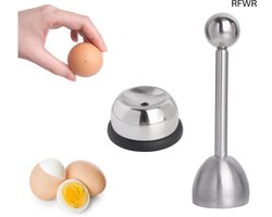 RFWR® Eieropener en eierprikker set van 2 – Roestvrijstalen keukengereedschap voor het koken van eieren