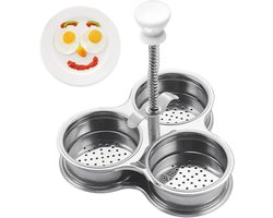 Roestvrijstalen eierkoker met 3 stroperijbekers voor perfecte eieren