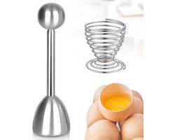 Roestvrijstalen eierkop en eieropener voor perfecte eieren