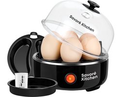 Savoré Kitchen 3-in-1 Eierkoker 7 Eieren - Electrisch - Eierkokers met Timer - Zwart