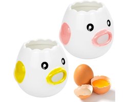 Set van 2 Keramische Eischeiders in Vorm van Kip voor Bakken