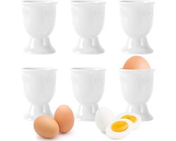Set van 6 kleurrijke keramische eierdopjes voor een perfect gekookt ei