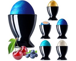 Set van 6 Zwarte Glazen Eierschalen voor Ontbijt en Brunch