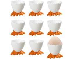 Set van 9 Eierdopjes - Schattige Ronde Eierhouders voor Gekookte Eieren en Snacks