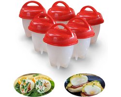 Siliconen eierkoker - Egglettes - 6 stuks - Eieren koken zonder schaal - BPA-vrij ei mal - Herbruikbare eierkoker - Eierschaalloze - Kookvorm voor ei - scrambled eggs siliconen