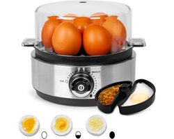 SNJY® Eierkoker - Eierkoker Elektrisch - Eieren Koken - 400 W - Zwart/Zilver