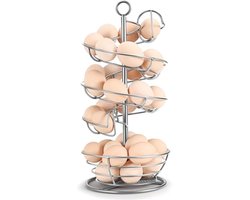 Spiraalvormige Eierskelter voor Verse Eieren - Duurzame Ei-Houder met 360 Graden Draaibare Middenpool, Capaciteit voor 36 Eieren