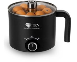 TEN® - Elektrische Eierkoker 1.8L – Eierenkoker voor 6 Eieren – RVS met Glazen Deksel – Automatische Uitschakeling