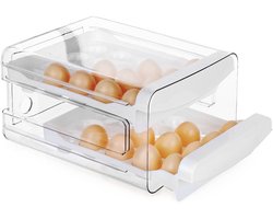 Vilde - Eihouder - 40 Eieren - 2-niveaus - Transparant en Wit