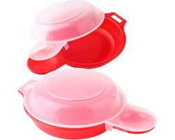 Ynkkvre -Magnetron Eierkoker Set van 2 – BPA-Vrij Eierkookvorm – Voor Eiersandwich, Omelet & Ei Benedict – Snel Ontbijt in 1 Minuut – Vaatwasserbestendig