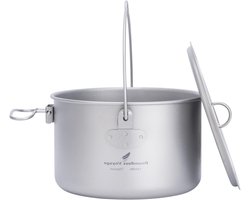 1.3L Titanium Kookpot voor Kamperen - Lichtgewicht Soepketel en Kookgerei voor Hiking, Picknick en Campfire Koken - Ideaal voor 1 Persoon en Buitenkeuken Accessoires
