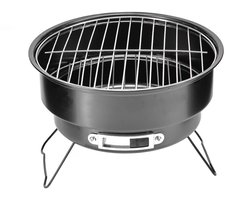 25cm Draagbare Ronde Barbecue BBQ Houtskool Grill met Handvat voor Buiten - Thuis Keuken BBQ - Picknick - Kamperen