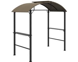 BBQ Overkapping – Barbecue Tent – Grill Schuilplaats – Buitenkeuken Overkapping – Grill Shelter – Zwaar Stalen Frame – Verstelbaar Polyester Dak 1-2,3 m – Khaki Groen
