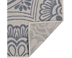 Buitenkleed | Buitentapijt met patroon platgeweven 160x230 cm blauw