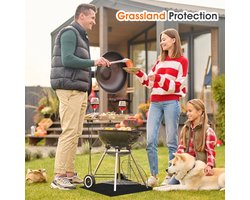 Candala Vuurvaste onderlegger, 50 x 50 cm, hittebeschermingsmat, hittebestendig, brandbeschermingsmat, niet brandbaar, BBQ-grillmat voor gasgrill, houtskoolbarbecue, zwart, H-GRT-YYQ-01283