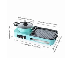 Carinova- 3-in-1 elektrische grills - hot pot - rookloze barbecue -multi-fornuismachine-elektrische antiaanbakpan -220V EU-stekker-elektrische schotel