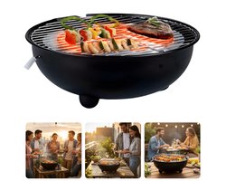 Cheqo® Elektrische Tafel Bbq - Elektrische Tafelbarbecue - Tafel Bbq - Tafelbarbecue - Elektrische Bbq - Elektrische Barbecue - Tafel Grill - Elektrische Grill - Indoor Bbq - Bbq voor Binnen - Rookvrije Tafel Bbq