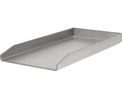 Coopi - RVS BBQ Grillplaat - 26 x 44.5 cm-Plancha-Universeel-Massief-Houtskool & Gas - Zilver