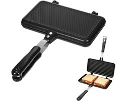 Dubbele Aluminium Sandwich Maker voor Camping met Antiaanbaklaag - Ideaal voor Sandwiches, Wafels en Toast in de Keuken of tijdens Ontbijt