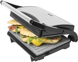 Elektrische Grill met Antiaanbaklaag - Hoogte Verstelbare Contactgrill 700W 23x14,5 cm