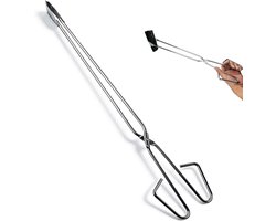 Extra lange roestvrijstalen BBQ-tangen van 55 cm, ideaal voor buitengebruik, grillen en koken met een verlengd handvat