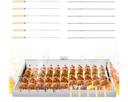 Fytura - Elektrische Roterende Barbecuegrill – Automatische BBQ Grill met Spiesen – Verstelbare Breedte 16–30 cm – RVS 430 – USB Aangedreven – Compact & Opvouwbaar – Voor Balkon, Tuin & Camping – 60/60 CM