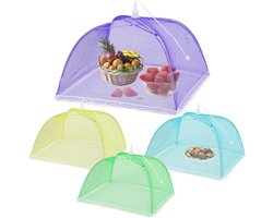 Herbruikbare Voedselbeschermers, 4 Stuks, 47 Inch Pop Up Mesh Tent, Grote Vouwbare Schermdome voor Buiten, Bescherming tegen Insecten en Muggen tijdens Barbecues en Picknicks