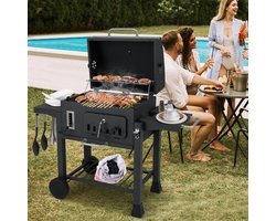 Houtskoolbarbecue – Kolengril – BBQ Grill – Smoker – Barbecue – 1395 cm² Kookoppervlak – 2 Opvouwbare Zijtafels